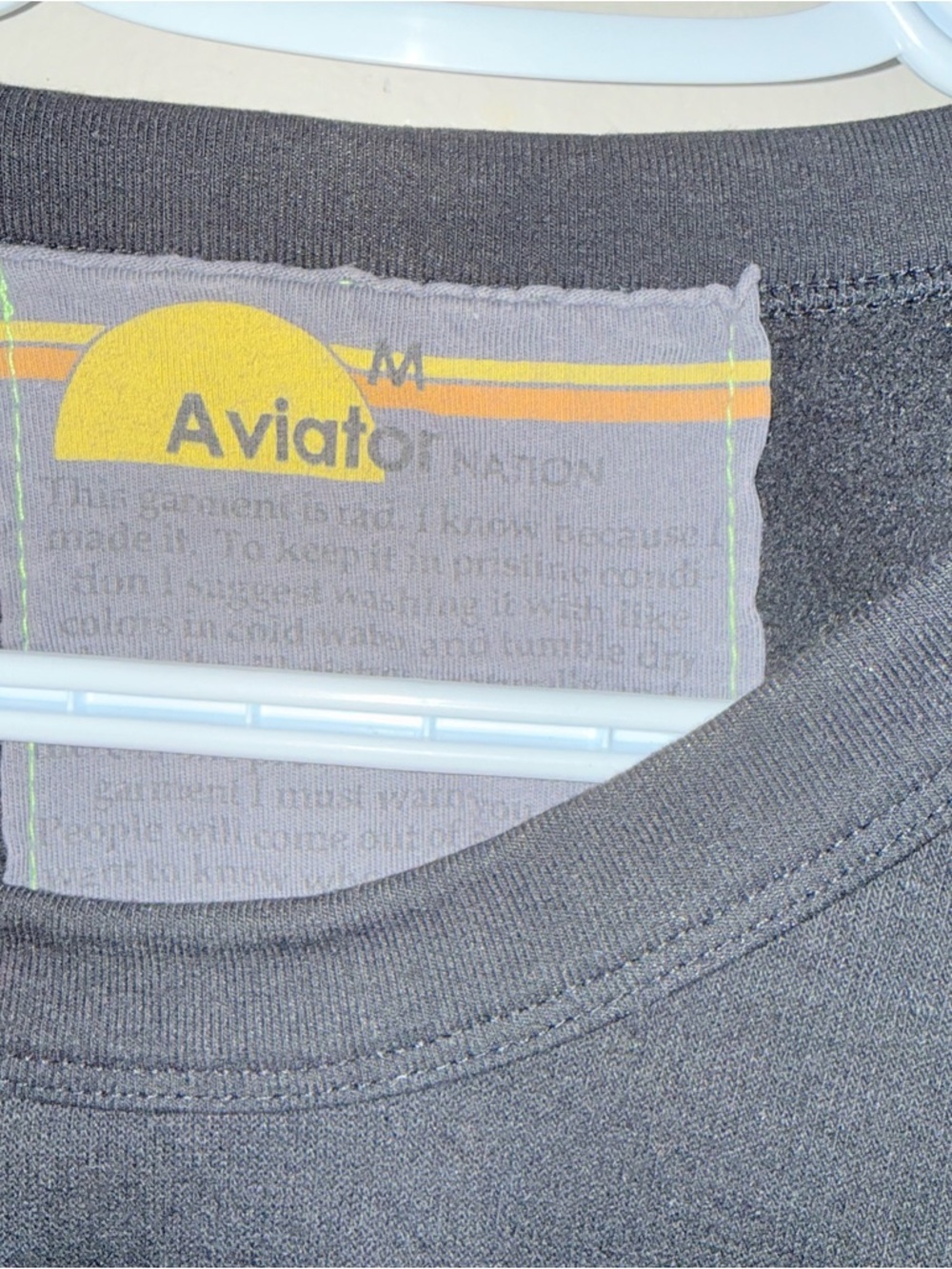 Aviator Nation Black Crewneck with Yellow Sun Logo - Picture 3 of 5